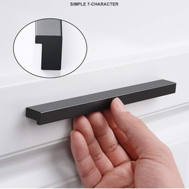 Qrity Furniture Handles, Black, Hole Spacing 128 mm, Door Handles, Kitchen Bar Handles, Cupboard Handles, Drawer Handles, Kitchen Cabinet Handles for Kitchen Cabinets 10 pcs