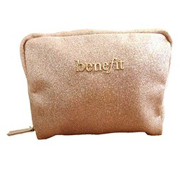 Benefit Makeup Bag in Sparkly Irridescent Rose Gold