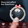 Hovom Cute Bow Bling Car Push Start Button Decoration Ring,