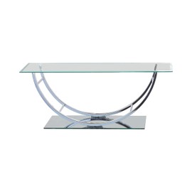 Coaster 704988-CO Glass Top Coffee Table, Chrome