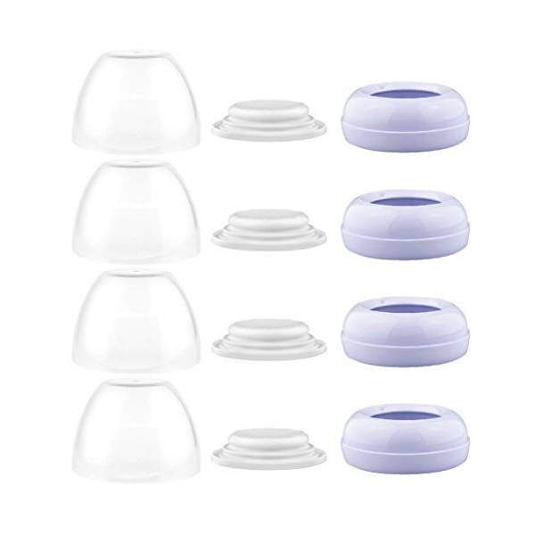 Maymom Dome Caps, Screw Rings, Sealing Discs Compatible with Avent Natural Bottles, Avent PP Bottles or Natural; No Nipple Included. Convert Avent Classic Bottle Into Natural