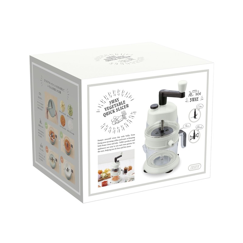 Toffy K-HC4 3-Way Vegetable Quick Slicer K-HC4 Slicer/Cutter/Blender (Flatty/Shred/Julienne/Chopping/Whisking/Mixing) K-HC4