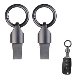 Toumett 2 Pcs Car Key Chain Clip, Leather Multifunctional Keychain Quick Release Key Ring with Zinc Alloy Buckle, Detachable Multi-Function Fob Holder for Adults, Black