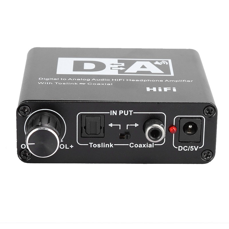 Digital Fiber Coaxial to Analog Audio Decoder Digital to Left