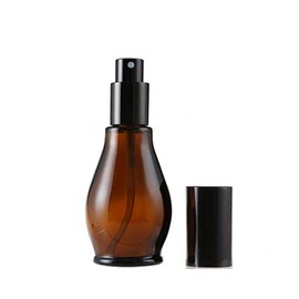 3PCS Empty Refillable Amber Glass Spray Bottle Jars with Black Cap Cosmetic Vials Sample Packing Storage Containers Fine Mist Sprayer Automizer for Perfume Makeup Water(30ml/1oz)