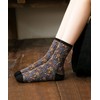 Women's Short Cotton Blend Socks Art Floral Retro Flowers All