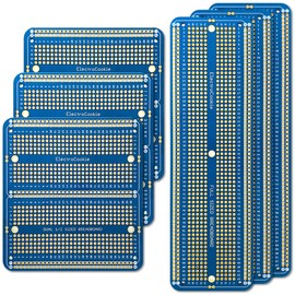 ElectroCookie Large PCB Prototype Board Kit Solderable Breadboards for Electronics Projects Compatible for DIY Arduino Soldering Projects, Gold-Plated (6 Multi-Pack, Blue)
