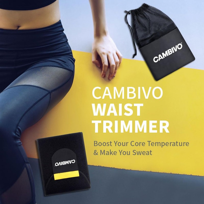 CAMBIVO Waist Trainer Men Women, Waist Trimmer Sweat Belt, Adjustable