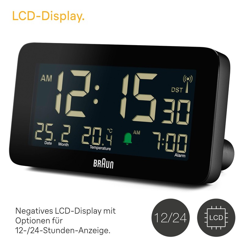 Braun BC10B-DCF Radio Digital Alarm Clock for Central European Time