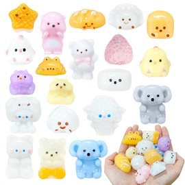 20 Pack Squishy Toys Mochi Squishy Mini Toys for Kids, Party Favors, Sensory Fidget Gifts for Kids 4-8 8-12, Cute Animal Stress Relief Prizes, Bulk Goodie Bag Fillers, Autism Sensory Toys