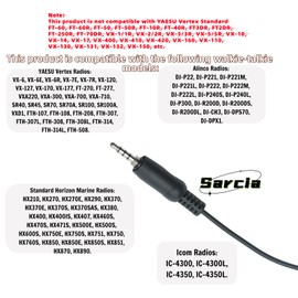 Sarcia VX-6R Earpiece Headset with PTT Mic and Acoustic Tube for Yaesu VX-6 VX-7R VX-170 FT-270 Standard Horizon HX40 HX210 HX320 HX400 HX870 HX890 HX750S EVXS24 Walkie Talkie Two Way Radio