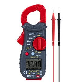 CAXIELLY Digital Clamp Meter Multimeter Amp Voltage Tester Auto-ranging with AC/DC Voltage, AC Current, Resistance, Capacitance, Continuity, Temperature, True RMS Backlight Electrican Tools