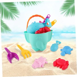 CORHAD 7Pcs Beach Set Soft Sand for Boys for Outdoor Activities Imagination Development Easy to Carry Random Color