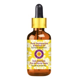 Deve Herbes Pure Guaiacwood Essential Oil (Bulnesia sarmientoi) with Glass Dropper Steam Distilled 10ml (0.33 oz)