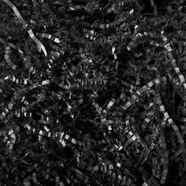 WELANE Crinkle Cut Paper, 1/2 LB Black Shred Filler for Gift Wrap and Basket Filler (200g)