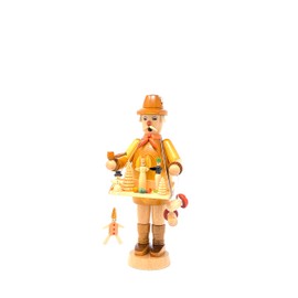 Drechslerei Friedbert Uhlig, Incense Smoker No. 017/g, Toy Dealer, Brown Stained, 25 cm High, Turned from Regional Wood, Handmade from the Ore Mountains, Christmas, Real Wood