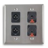 Dual Gang Stainless Steel Wall Plates with Two XLR Male/Two