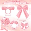 Maxdot 12pcs Pink Bow Napkin Rings Velvet Bow Tie Napkin