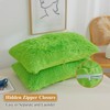 XeGe Faux Fur Throw Pillow Covers, Luxury Fluffy Plush Green