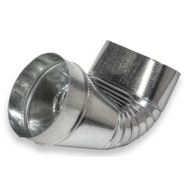 HVAC Premium Round to Oval Elbow Boot | Galvanized Sheet Metal Oval to Round 90-Degree Boot | 6" Oval to Round Elbow Fitting is Compatible with Duct 6"