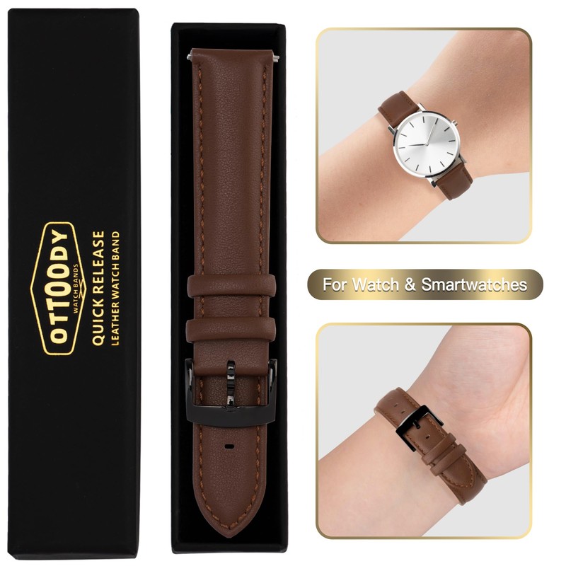 [OTTOODY] Genuine Leather Watch Band, Watch Strap 22mm, 21mm, 20mm,