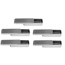 Nakpunar Pack of 5 Empty Slide Top Tin Containers 0.25 oz for Lip Balms, Pills, GEO Survival, Crafts