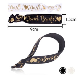 Bracelets in Bride Accessory and Decoration, Stag Party, Soft High Quality, Bracelet Set for Women, Party Accessories, Wedding, Bachelorette, Bridal Shower, Party Decor (1 White + 9 Black)