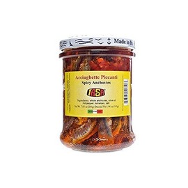 IASA Acciughette Piccanti Spicy Anchovies with Red Pepper in Olive Oil 200 Gram Jar