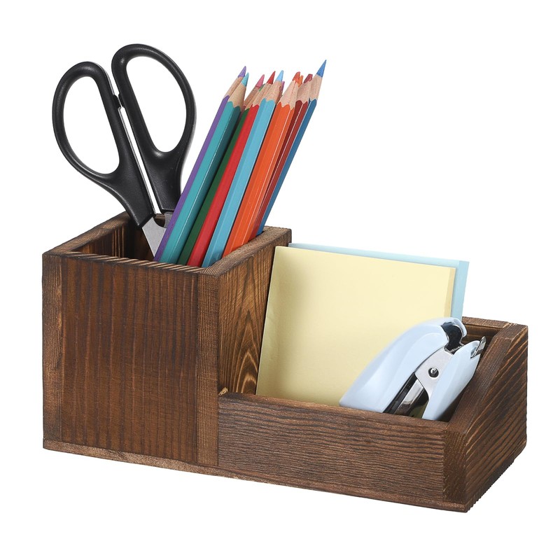 Hipiwe Business Card Holder Stand for Desk Wood Business Card