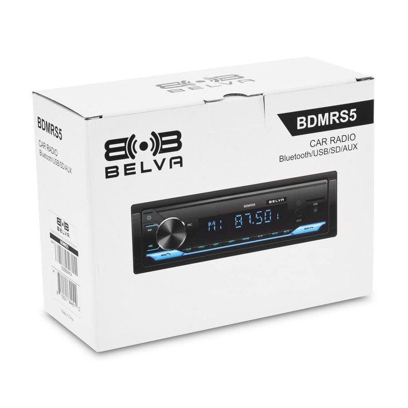 Belva BDMRS5 Single DIN Digital Media Receiver with Bluetooth, Front