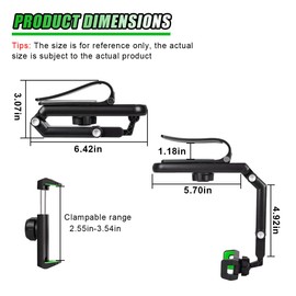 UHANBUT 360° Rotatable Car Sun Visor Phone Holder, Portable Retractable Automotive Cell Phone Mount, Universal Vehicle Visor Electronic Device Holder (Green)