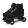 Black Roller Skates Outdoor Suede Quad Skates for Women and
