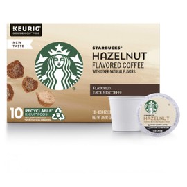Starbucks Flavored K-Cup Coffee Pods — Hazelnut for Keurig Brewers — 1 box (10 pods)