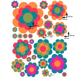 GamesMonkey Autoaufkleber Blumen G?nseblmchen Prilblumen Tuning - 27/54/108 Stck - Lustige Karosserie Motorrad Fahrradhelm Glasaufkleber (Small, 108 Stcke, Farbe 013)