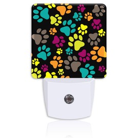 Neidius Plug Night Light,Cute Colorful Paw Print Night Light Lamp Auto Sensor Energy Efficient Dusk to Dawn Lights for Girls Boys Women Room Decor,Hallway,Kitchen,Bathroom,Nursery,Stairs