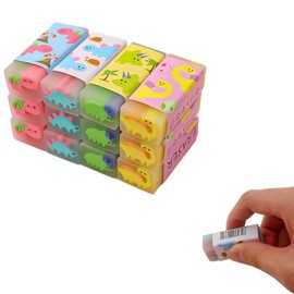 RICISUNG Eraser【Set of 15】Cute Pencil Eraser Set with New Dinosaur Pattern, Portable, Popular Children's Pencil Eraser, for Kids and Students, Stationery