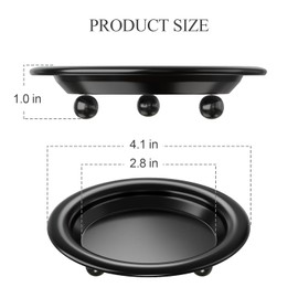 Apsvwys Black Candle Holders for Pillar Candles, 2PCS Metal Candle Plate Stand for Scented & LED Candles - Versatile Pillar Candle Holder Decor for Living Rooms, Dining Tables, Weddings