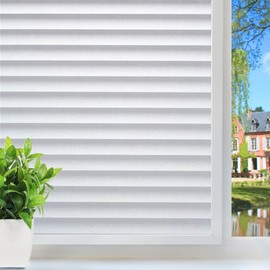 DUOFIRE Window Film Blinds Pattern Privacy Window Film Glass Film Static Cling Glass Film No Glue Anti-UV Window Sticker for Bathroom Bedroom Living Room DP040 (0.3M X 2M)