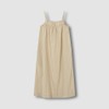 JAJU [JAJU] Women's Cotton Stripe Sleeveless Pajama Dress_Dark Beige