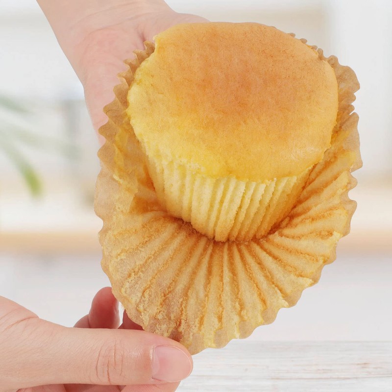 Caperci Jumbo Cupcake Liners Natural Muffin Baking Cups 300-Count, No