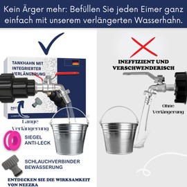 IBC Tank Tap 1000L 1/2 S60X6 with Integrated Extension, 1000 Litre Tank Connection, Specially Designed for the Use of IBC Tanks in Germany, 1000L Fuel Cap, 1000 Litre Tank Connection