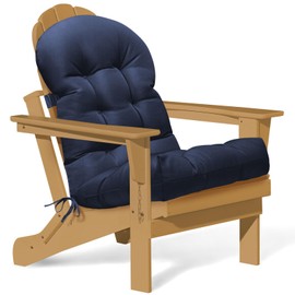 Tycdiose Adirondack Chair Cushion Water-Resistant Indoor Outdoor Rocking Chair Cushions High Back Patio Chair Cushion, Thickened Adirondack Rocking Chair Cushions with Ties, 43x19x4 Inches (Blue)