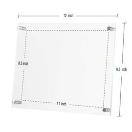 Bloberey 8.5 x 11 Acrylic Picture Frames Wall Mount Photo Frame Frameless Clear Floating Frame for Document Certificate Artwork