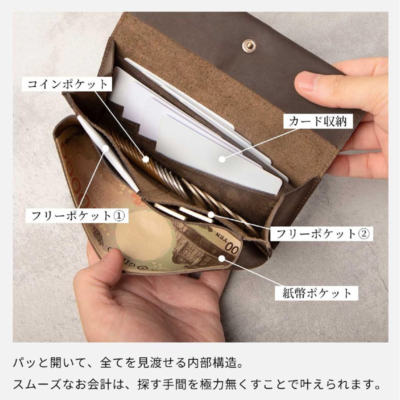 Hallelujah Men's Wallet, Small, Long Wallet, Leather, Stores 10,000 Yen