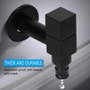 Bathroom Tap, Black Single Cold Water Tap, with Square Handle,