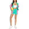 Women's Vintage 80s 90s Costume 2 Piece Outfit Zip Front
