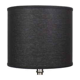 FenchelShades.com 14" Top Diameter x 14" Bottom Diameter 12" Height Cylinder Drum Lampshade USA Made (Designer Black)