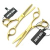 5.5 Inches Hair Cutting Scissors Set with Razor Combs Lether