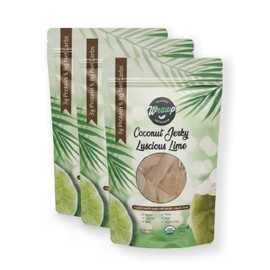 Wrawp Coconut Jerky | 100% Plant Based Vegan and Raw Coconut Meat Jerky | Gluten Free, Paleo, Vegetarian, and Vegan Jerky Strips (Lime, 3 Pack)