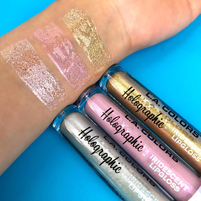L.A. COLORS Holographic Iridescent Lipgloss, Gold Rush CLG422